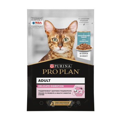 Pro Plan Nutrisavour Delicate для кошек с чувствительным пищеварением, океаническая рыба 85гр