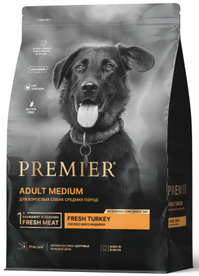 Premier Dog Turkey Adult Medium Свежее мясо индейки для собак средний пород