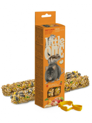 Little One палочки для хомяков, крыс, мышей и песчанок с фруктами и орехами 2 x 55 г